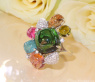 Spektakulärer Multicolor Turmalin Ring mit Brillanten (Unikat)