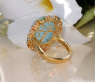 Opulenter Milky Aquamarin Ring mit Multicolor Saphiren