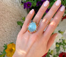 Opulenter Milky Aquamarin Ring mit Multicolor Saphiren