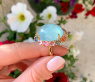 Opulenter Milky Aquamarin Ring mit Multicolor Saphiren