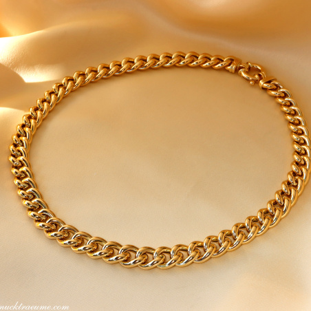 Gold pur: Prächtiges Rund Panzer Collier in Gelbgold 585