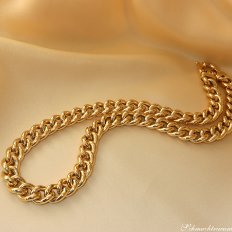 Gold pur: Prächtiges Rund Panzer Collier in Gelbgold 585