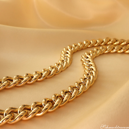 Gold pur: Prächtiges Rund Panzer Collier in Gelbgold 585