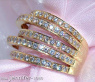 Huge Multi Row Diamond Ring in Yellow gold 18k