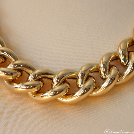 Gold pur: Prächtiges Rund Panzer Collier in Gelbgold 585