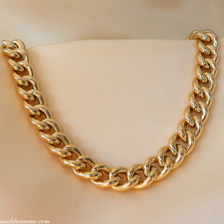 Gold pur: Prächtiges Rund Panzer Collier in Gelbgold 585
