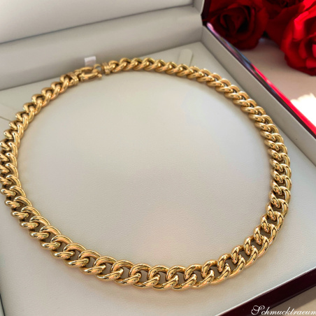 Gold pur: Prächtiges Rund Panzer Collier in Gelbgold 585