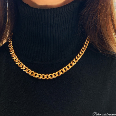 Rund Panzer Collier in Gelbgold 585 Damen Panzerkette