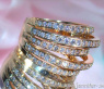Huge Multi Row Diamond Ring in Yellow gold 18k