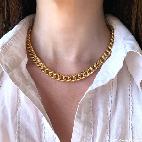 Gold pur: Prächtiges Rund Panzer Collier in Gelbgold 585
