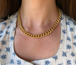 Gold pur: Prächtiges Rund Panzer Collier in Gelbgold 585