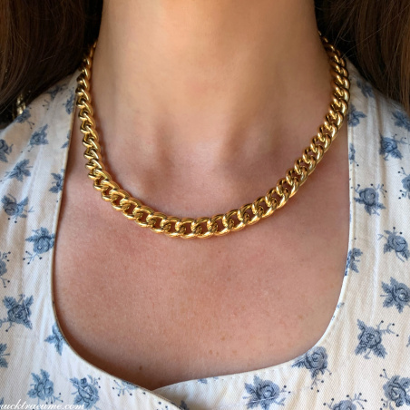Gold pur: Prächtiges Rund Panzer Collier in Gelbgold 585