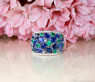 Fabelhafter Saphir Ring mit Smaragden und Brillanten