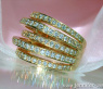 Huge Multi Row Diamond Ring in Yellow gold 18k