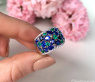 Fabelhafter Saphir Ring mit Smaragden und Brillanten