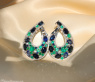 Luxuriöse Saphir Ohrgehänge mit Smaragden und Brillanten (20,56 ct.)