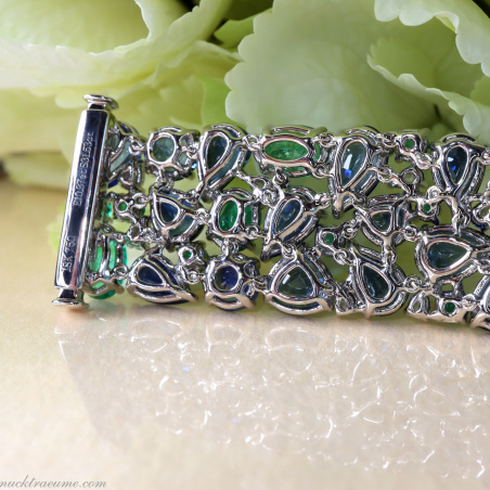 Luxuriöses Saphir Armband mit Smaragden und Diamanten