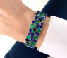 Luxuriöses Saphir Armband mit Smaragden und Diamanten