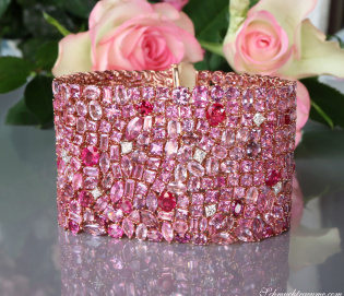 High Jewelry: Spektakuläres Pink Saphir Armband (115,07 ct.)
