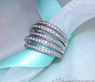 Huge Multi Row Diamond Ring in White gold 18k