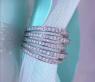 Huge Multi Row Diamond Ring in White gold 18k