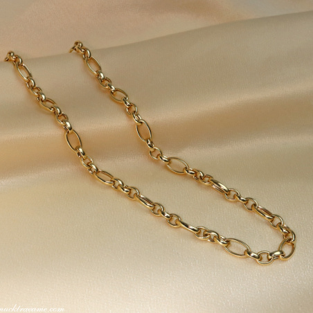 Gold Pur: Bildschönes Glieder Collier (oval & rund)