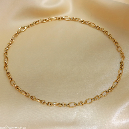Gold Pur: Bildschönes Glieder Collier (oval & rund)