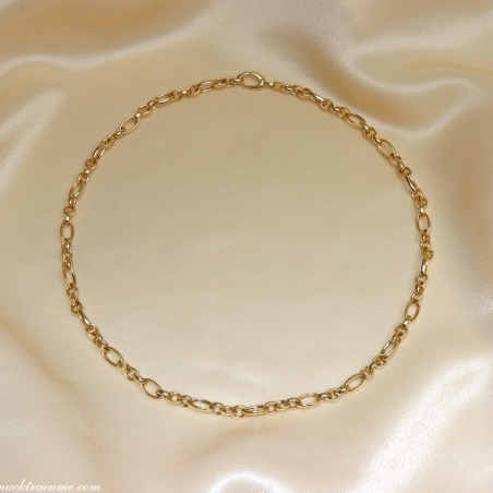 Gold Pur: Bildschönes Glieder Collier (oval & rund)