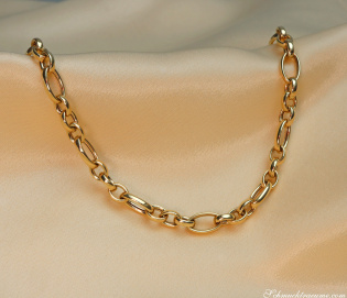 Gold Pur: Bildschönes Glieder Collier (oval & rund)