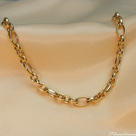 Bildschönes Glieder Collier Halskette oval