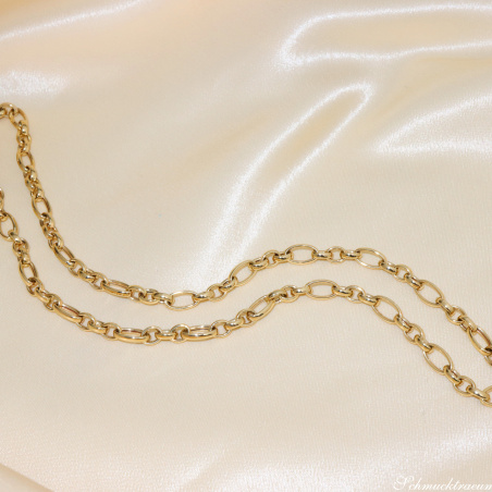 Gold Pur: Bildschönes Glieder Collier (oval & rund)