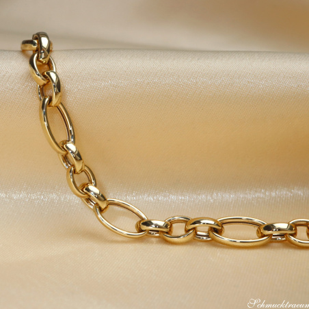 Gold Pur: Bildschönes Glieder Collier (oval & rund)