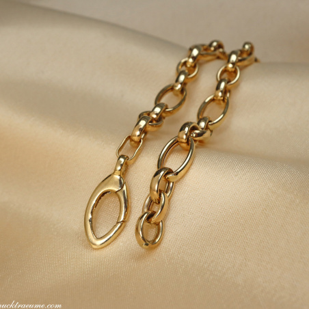 Gold Pur: Bildschönes Glieder Collier (oval & rund)