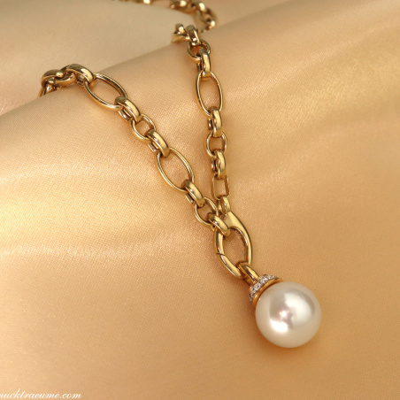 Gold Pur: Bildschönes Glieder Collier (oval & rund)