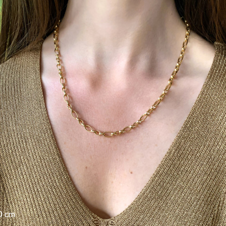 Gold Pur: Bildschönes Glieder Collier (oval & rund)