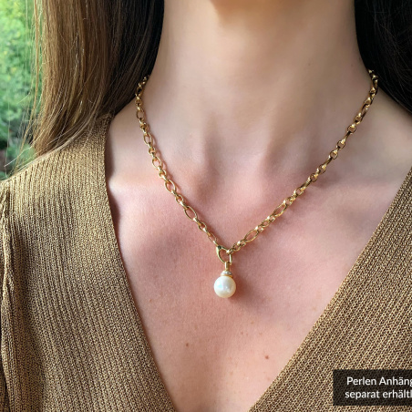Gold Pur: Bildschönes Glieder Collier (oval & rund)