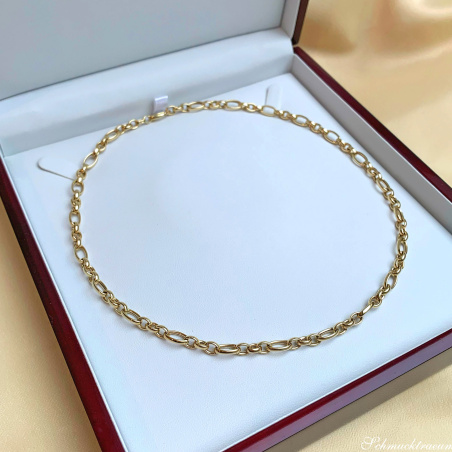 Gold Pur: Bildschönes Glieder Collier (oval & rund)