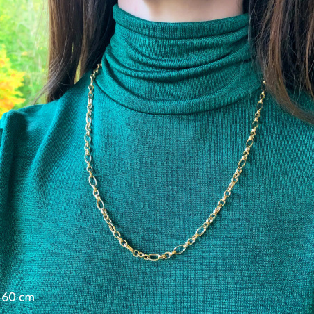 Gold Pur: Bildschönes Glieder Collier (oval & rund)