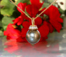 Wundervoller Tahitiperle Anhänger mit Brillanten (mit Kette)