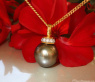Wundervoller Tahitiperle Anhänger mit Brillanten (mit Kette)