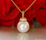 Wundervoller Tahitiperle Anhänger mit Brillanten (mit Kette)
