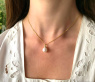 Wundervoller Süßwasserperle Anhänger mit Brillanten (mit Kette)