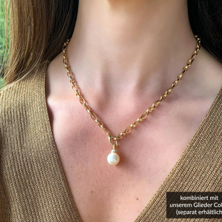 Wundervoller Süßwasserperle Anhänger mit Brillanten (mit Kette)