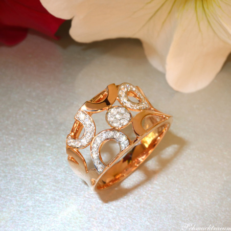 Ungewöhnlicher Brillanten Ring in Roségold 750