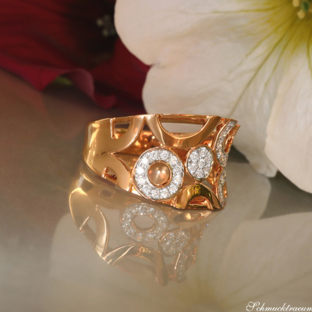 Ungewöhnlicher Brillanten Ring in Roségold 750