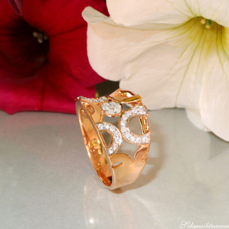 Ungewöhnlicher Brillanten Ring in Roségold 750