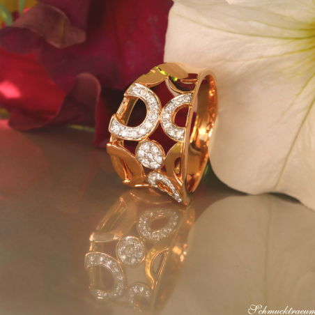 Ungewöhnlicher Brillanten Ring in Roségold 750