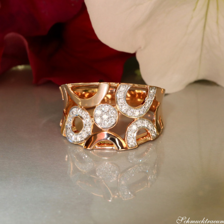 Ungewöhnlicher Brillanten Ring in Roségold 750