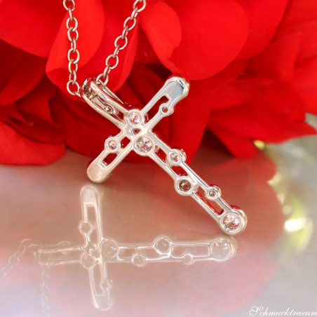 Brillanten Kreuz Anhänger Weißgold 750