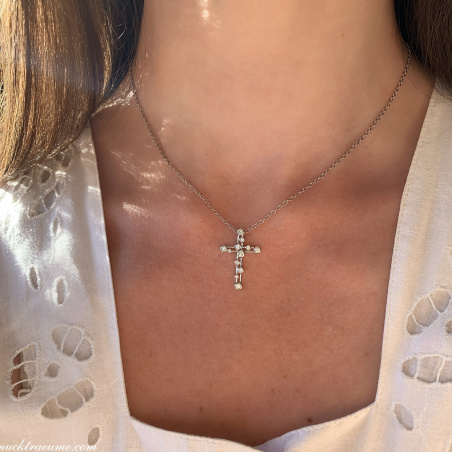 Brillanten Kreuz Anhänger Weißgold 750